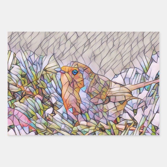 Niedliche Weihnachtsfeiertage aus Glas Geschenkpapier Set (Vorderseite)