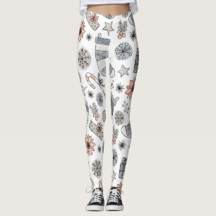 Niedliche Weihnachtsfeiertage Doodles Leggings