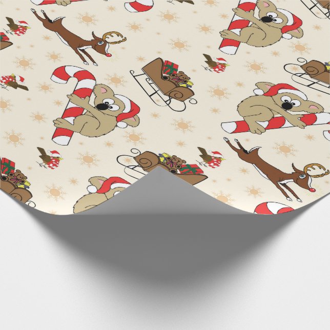 Niedliche Weihnachtsfeiertage Geschenkpapier (Ecke)