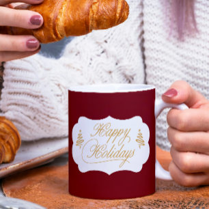 Niedliche Weihnachtsfeiertage in Red Burgund Kaffeetasse
