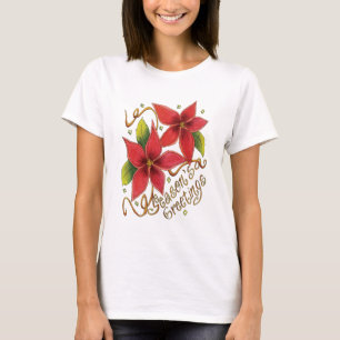 Niedliche Weihnachtsfeiertage mit Poinsettias T-Shirt