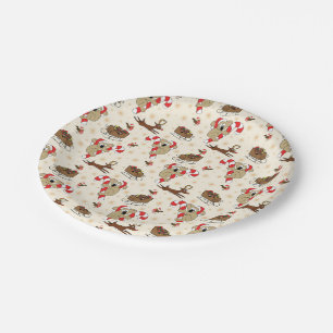 Niedliche Weihnachtsfeiertage Pappteller