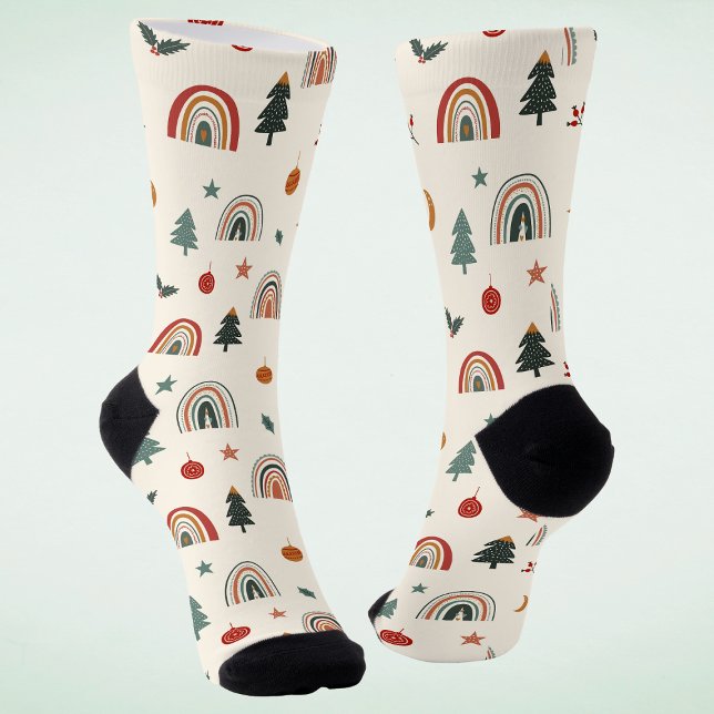 Niedliche Weihnachtsfeiertage Rainbows Feiertagnam Socken (Von Creator hochgeladen)