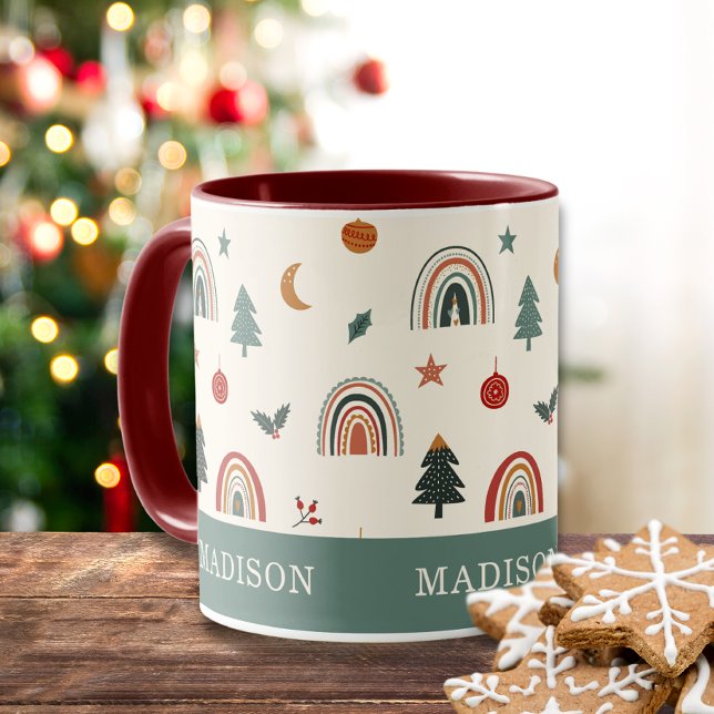 Niedliche Weihnachtsfeiertage Rainbows Feiertagnam Tasse (Von Creator hochgeladen)