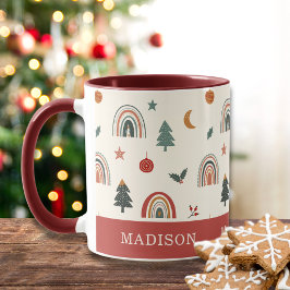 Niedliche Weihnachtsfeiertage Rainbows Feiertagnam Tasse