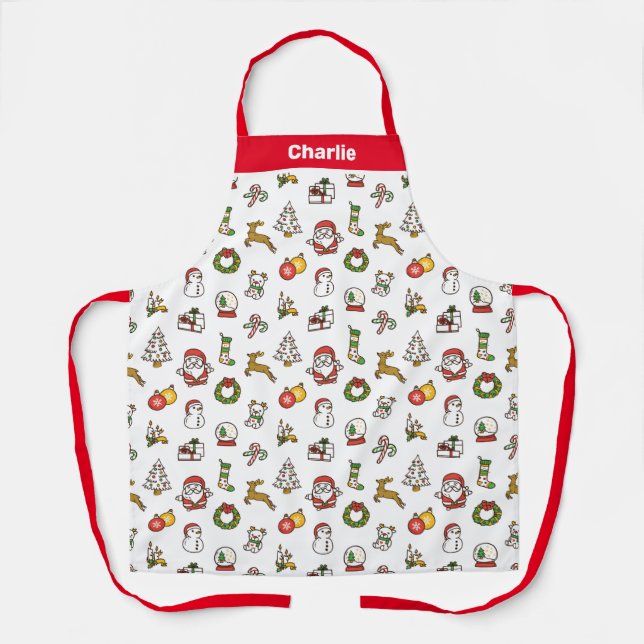 Niedliche Weihnachtsfeiertage Schürze (Vorderseite)