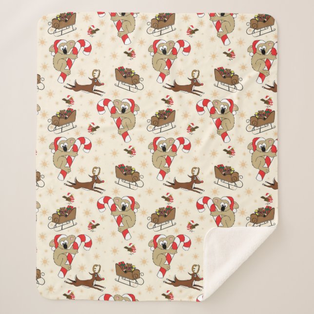 Niedliche Weihnachtsfeiertage Sherpadecke (Vorderseite)