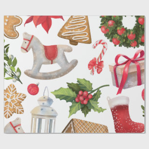 Niedliche Weihnachtsfeiertage Süßigkeiten Personal Geschenkpapier