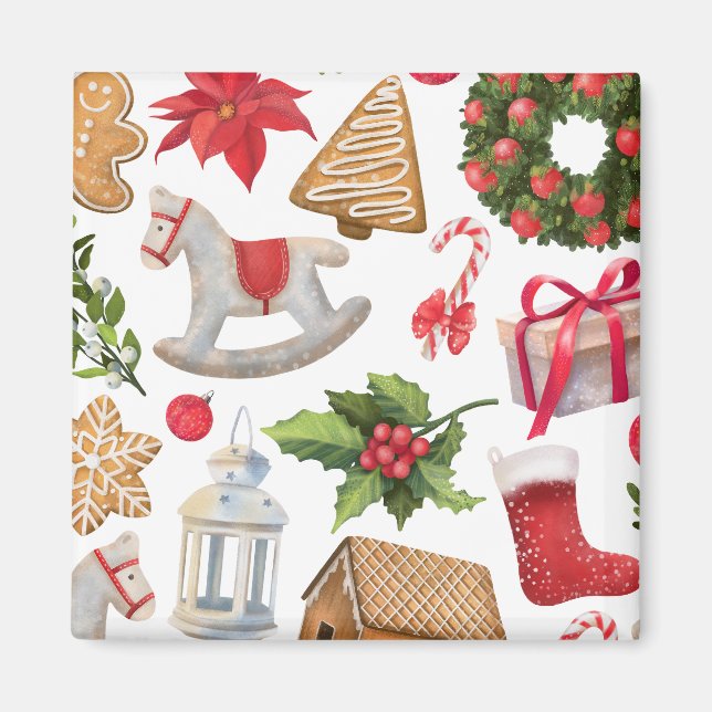 Niedliche Weihnachtsfeiertage Süßigkeiten Personal Magnet (Vorne)