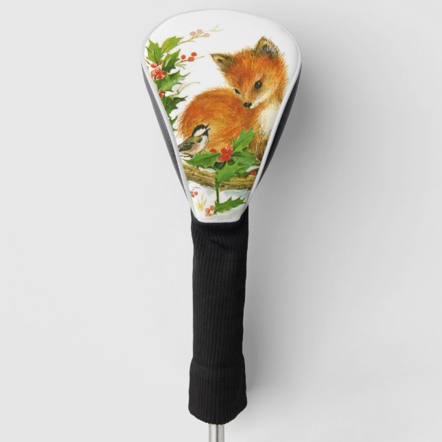 Niedliche Weihnachtsfoxen Golf Headcover (Vorderseite)