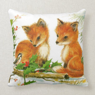 Niedliche Weihnachtsfoxen Kissen