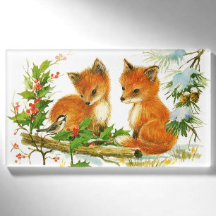 Niedliche Weihnachtsfoxen Namenschild