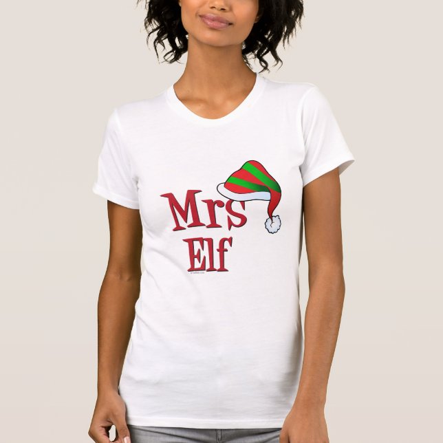 NIEDLICHE Weihnachtsfrau Elf Familie T-Shirt (Vorderseite)