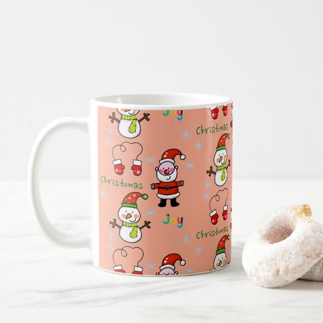 niedliche Weihnachtsfreude Kaffeetasse (Mit Donut)