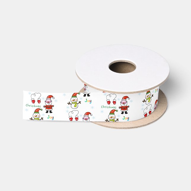 niedliche Weihnachtsfreude Satinband (Spule)