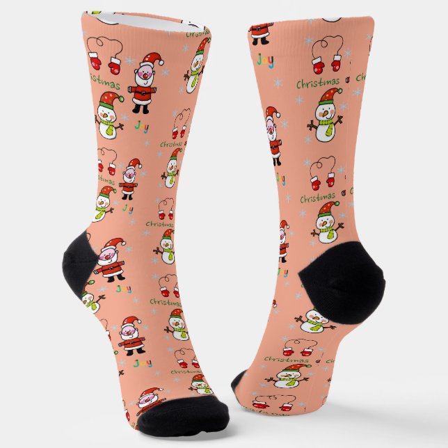 niedliche Weihnachtsfreude Socken (Gewinkelt)