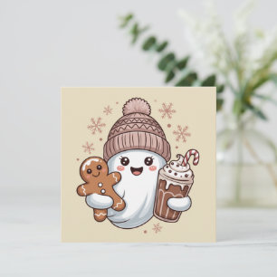 Niedliche Weihnachtsgeister Holiday Spooky Weihnac Feiertagskarte