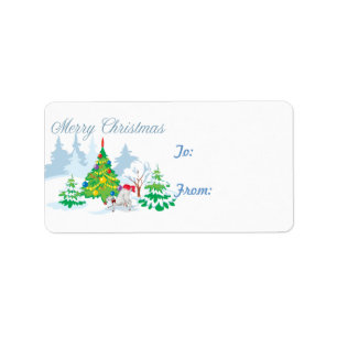 Niedliche Weihnachtsgeschenk für Ziegen Adressaufkleber