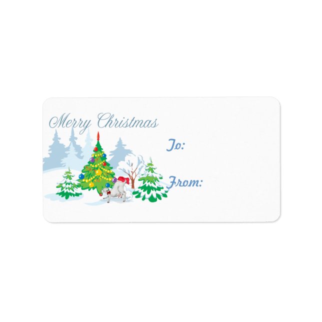 Niedliche Weihnachtsgeschenk für Ziegen Adressaufkleber (Vorne)