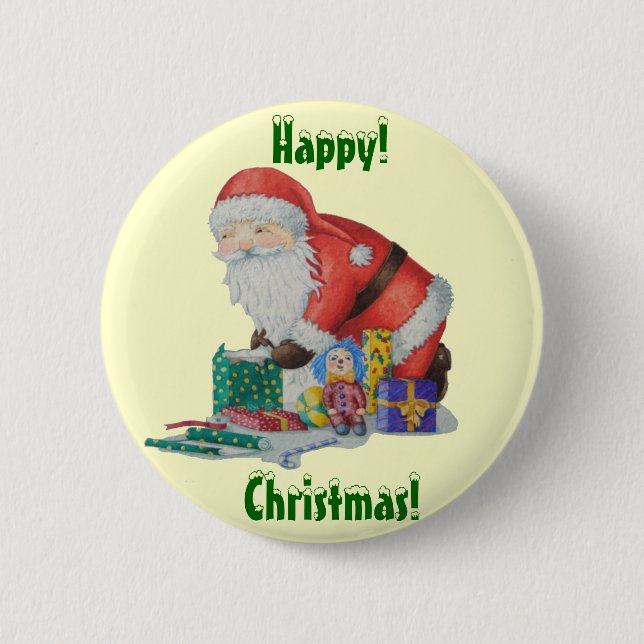 Niedliche Weihnachtsgeschenke Button (Vorderseite)