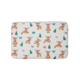 Niedliche Weihnachtsgeschenke und Baummuster Badematte