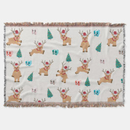 Niedliche Weihnachtsgeschenke und Baummuster Decke