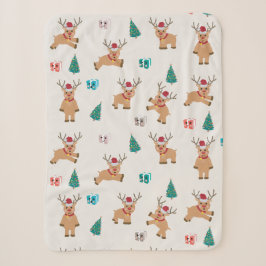 Niedliche Weihnachtsgeschenke und Baummuster Sherpadecke