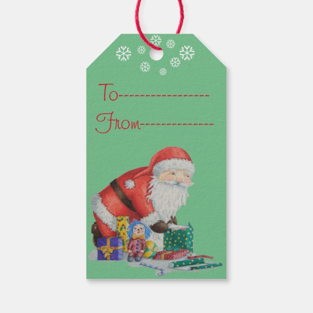 Niedliche Weihnachtsgeschenke und Spielzeuge, die  Geschenkanhänger (Rückseite)