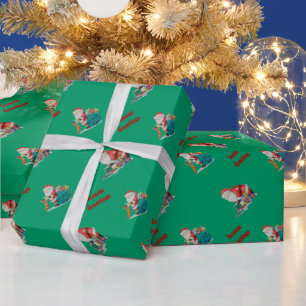 Niedliche Weihnachtsgeschenke und Spielzeuge, die Geschenkpapier