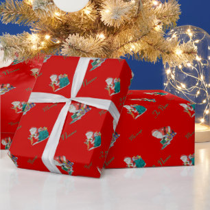 Niedliche Weihnachtsgeschenke und Spielzeuge, die Geschenkpapier