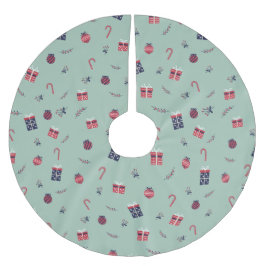 Niedliche Weihnachtsgeschenke Ziermuster Polyester Weihnachtsbaumdecke