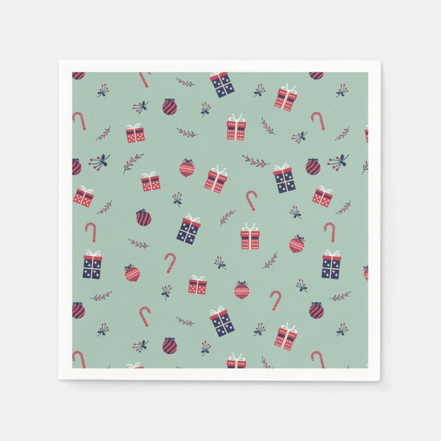 Niedliche Weihnachtsgeschenke Ziermuster Serviette (Vorderseite)