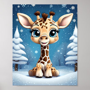 Niedliche WeihnachtsGiraffe OWN ART Lisa-Dawn Desi Poster