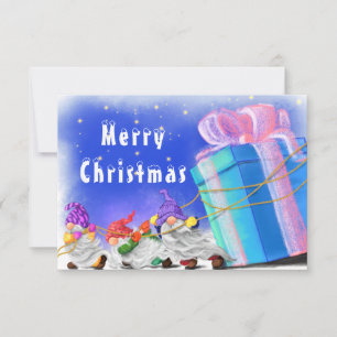 Niedliche Weihnachtsgnomen bringen ein tolles Gesc