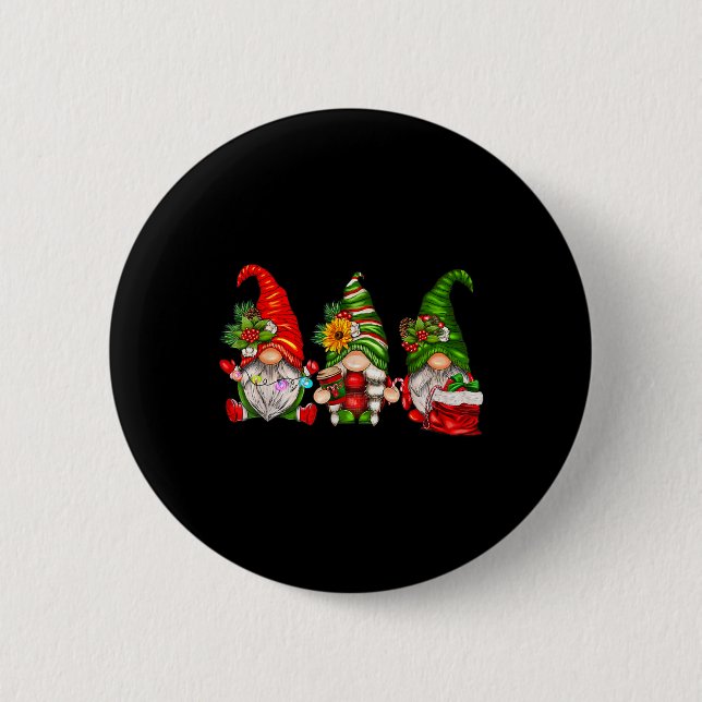 Niedliche Weihnachtsgnomen Button (Vorderseite)
