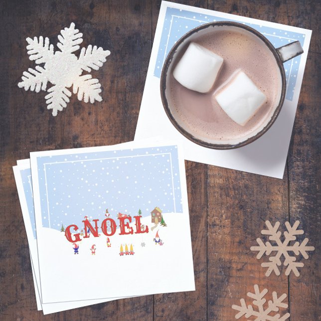 Niedliche Weihnachtsgnomen in Snow WEIHNACHTEN Fei Serviette (Cute Christmas Gnomes in Snow NOEL Holiday Party Napkins ❄
)