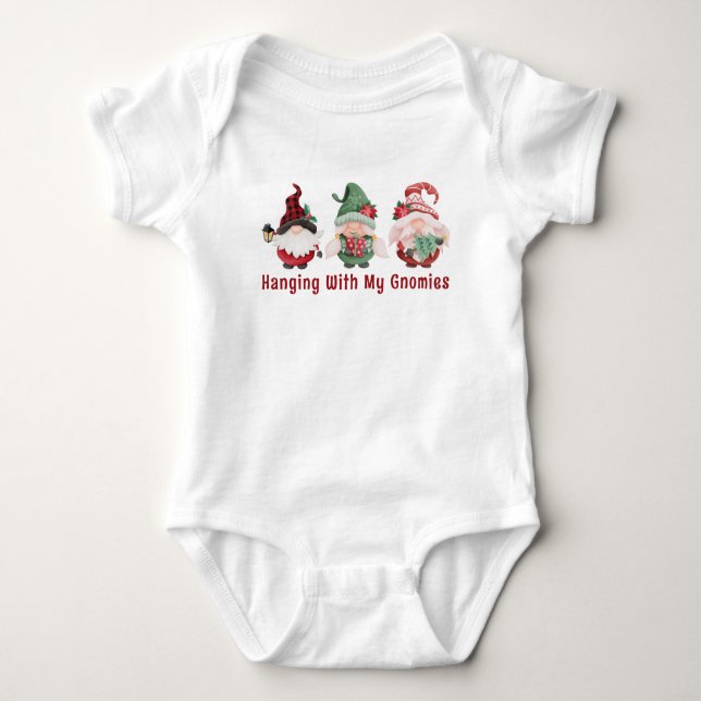 Niedliche Weihnachtsgnomes Baby Strampler (Vorderseite)