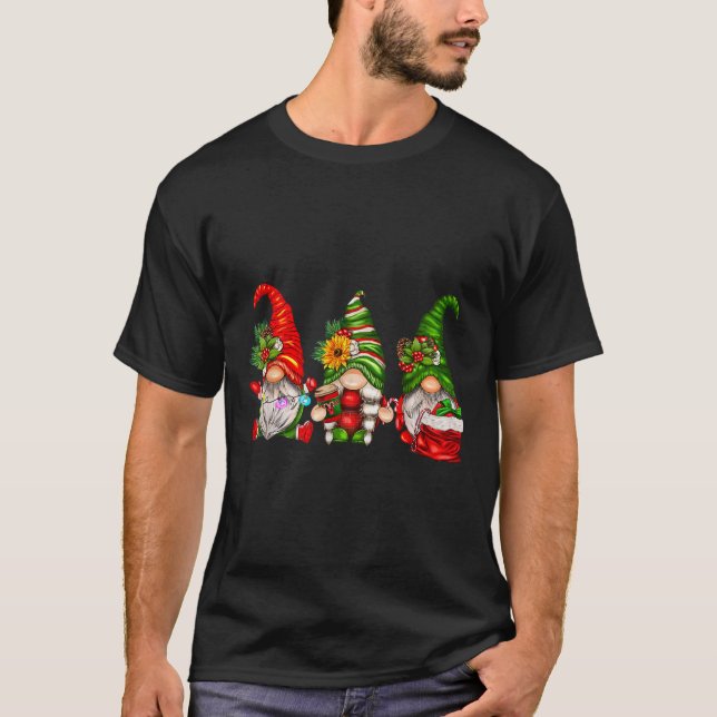 Niedliche Weihnachtsgnomes Familie Matching Christ T-Shirt (Vorderseite)