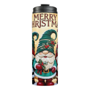 Niedliche Weihnachtsgnomes Frohe Weihnachtsfeier Thermosbecher
