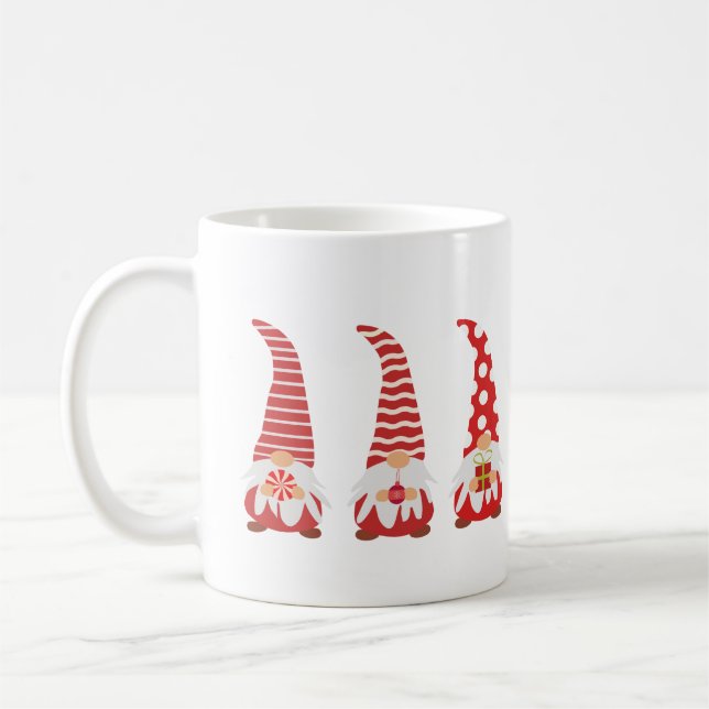 Niedliche Weihnachtsgnomes Red Kaffeetasse (Links)