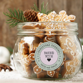 Niedliche Weihnachtsgoodies Herz Personalisiert Runder Aufkleber