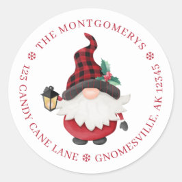 Niedliche Weihnachtsgottesdienste-Rücksendeadresse Runder Aufkleber