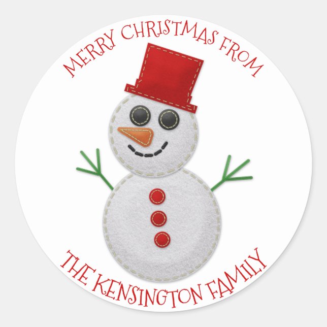 Niedliche Weihnachtsgürtel Snowman Umschlag Aufkle Runder Aufkleber (Vorderseite)