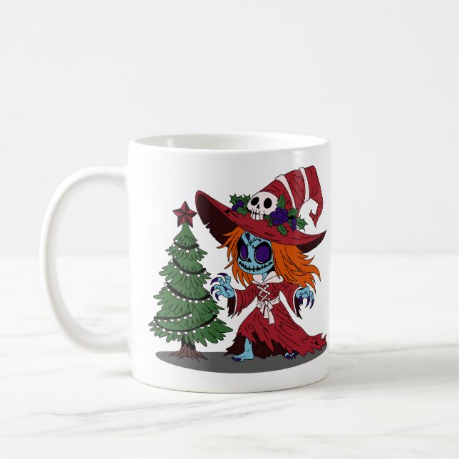 Niedliche Weihnachtshexe Kaffeetasse (Links)