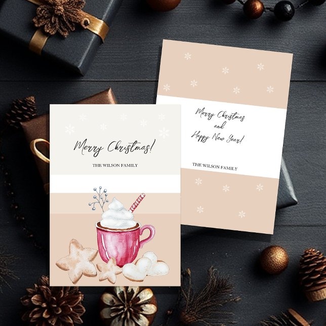 Niedliche Weihnachtskakao und Kekse Wasserfarbe (Von Creator hochgeladen)