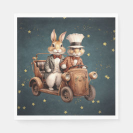 Niedliche Weihnachtskaninchen Serviette