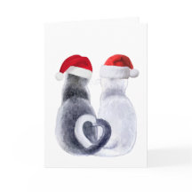 Niedliche Weihnachtskarte der Katze mit Weihnachts