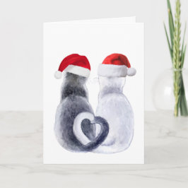 Niedliche Weihnachtskarte der Katze mit Weihnachts Feiertagskarte