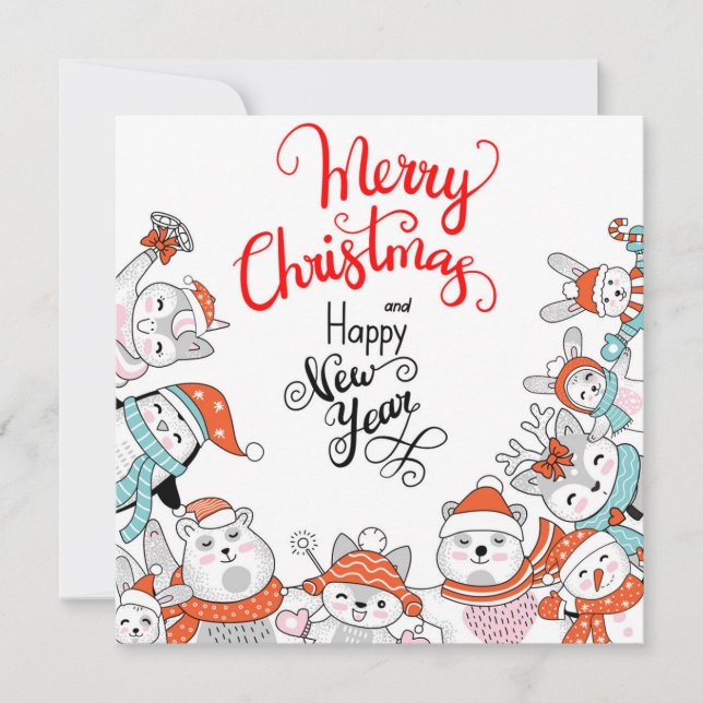 Niedliche Weihnachtskarte Feiertagskarte (Vorderseite)