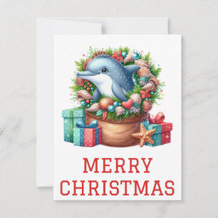 Niedliche Weihnachtskarte für Dolphin Feiertagskarte